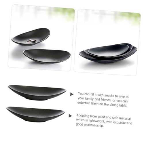 Platos pequeños para sushi melamina negra 2 piezas miniatura 4