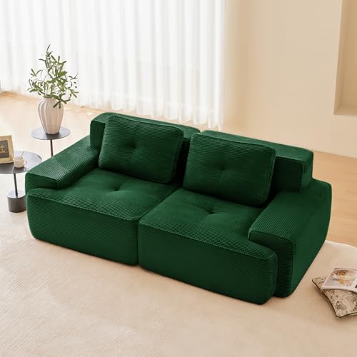 Image of Corduroy Modular Sectional Sofa, Oversized Cloud Couches for Living Room