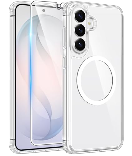 Samsung Galaxy S26+ Plus�pFNTCASE �P�[�X:[Magsafe�Ή�] [�X�N���[���v���e�N�^�[] ���ϖh�~ ���� �N���A �~���^���[�O���[�h - Samsung S26 Plus�p�ϏՌ��ی�d�b�J�o�[ - �N���A