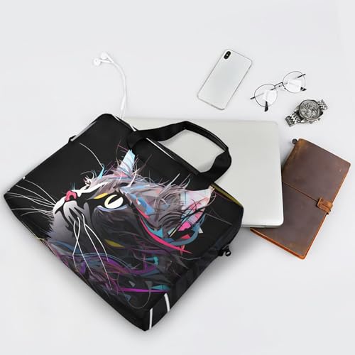 Maletín para portátil con diseño artístico de gato, 13 a 15.6 pulgadas miniatura 7