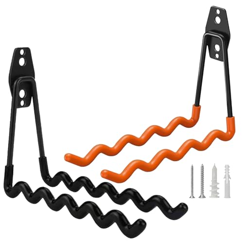 2 Pack Tennis Racket Holder, Wall Mounted Tennis Racket Storage Rack, Badminton Racket Stand for Badminton Rackets Tennis Rackets Table Tennis Rackets with Hardware and Anti-Scratch Silicone Tube by MYRIONT - Used condition - US$13.10