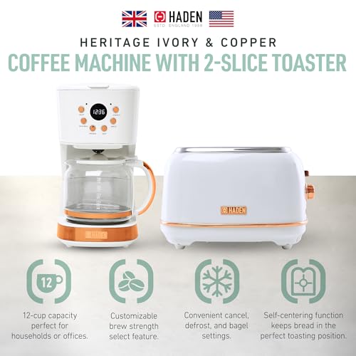 Haden Heritage 2 Slice Wide Slot Stainless Steel Toaster for Breakfast Lovers
| Haden Heritage 2 Slice Wide Slot Stainless Steel Toaster and 12 Cup Programmable Drip Coffee Maker Combo for Busy Mornings
| Haden Heritage 2 Slice Wide Slot Stainless S