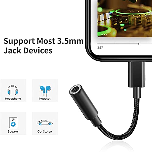 【2 Pack】 Usb Type C To 3.5Mm Audio Adapter, Usb C To Aux Audio Dongle Cable Cord, Usb Type C To 3.5Mm Female Headphone Jack Adapter For Pixel 4 3 2 Xl Samsung S21 Ultra S20+ Note 20 S9 Plus Ipad Pro #TOP3