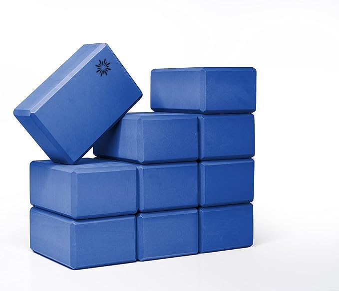 Sunshine Yoga Bloque de yoga de 4 pulgadas, paquete de 10 bloques de yoga de espuma EVA a granel, ladrillo de yoga firme y de apoyo, espuma de