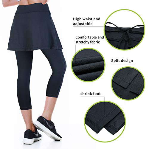Image of ANIVIVO Skirted Legging for Women, Yoga Legging with Skirts &Women Tennis Leggings Clothes Pockets