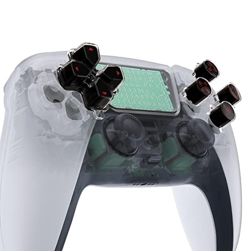 Tasti Ricambio per ps5 controller Pulsanti Frontali D-pad per ps5 Joystick con Simboli Ridisegnati Personalizzati-Carminio&Nero