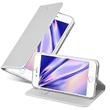 Cadorabo Custodia Libro per Apple iPhone 8 Plus / 7 Plus / 7S Plus in Classy Argento - con Vani di Carte, Funzione Stand e Chiusura Magnetica - Portafoglio Cover Case Wallet Book Etui Protezione