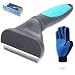 Beiker Dog Deshedding Brush Set for Dogs & Cats, Professional Pet Grooming Tool Kit and Gloves for Long/Short Large Cat Undercoat Hair Reduces Shedding by up to 98% Upgraded Self-Cleaning Button