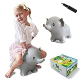 HotMax Bouncy Horse, Inflatable Bouncing Animals Hopper for Toddlers or Kids, Ride on Rubber Jumping Toys for Boy or Girl Birthday Gift(Grey Elephant)
