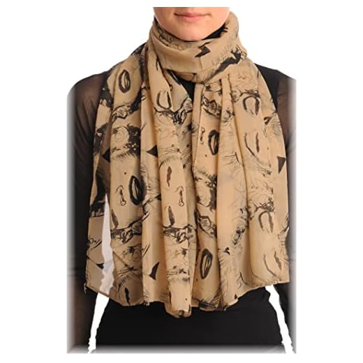 LissKiss Marilyn Monroe On Mocha - Scarf - Beige Bufanda Talla Unica (66cm x 160cm)