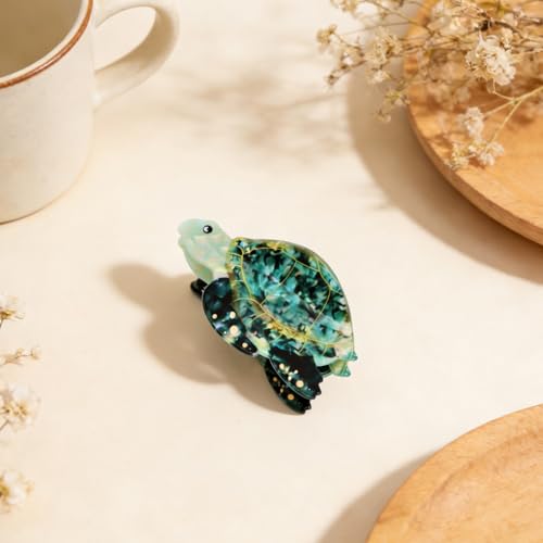 Pinza para cabello tortuga marina verde miniatura 3