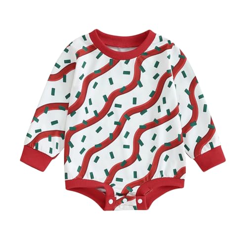 Baby Girl Boy Christmas Clothes Letter Print Sweatshirt Romper Infant Long Sleeve Bubble Romper Winter Outfit