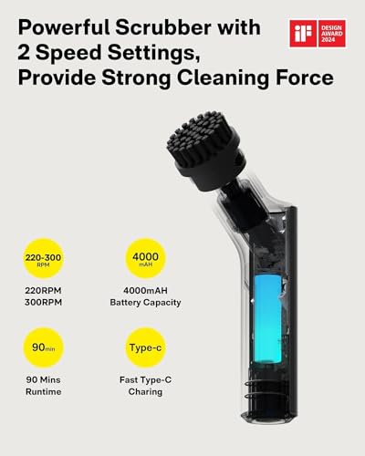 Image of HOTO 3 Pcs Replacement Brush Heads for Cordless Spin Scrubber, Suitable for HOTO Electric Scrubber Only, Power Cleaning Brushes for Bathroom Floor Tile