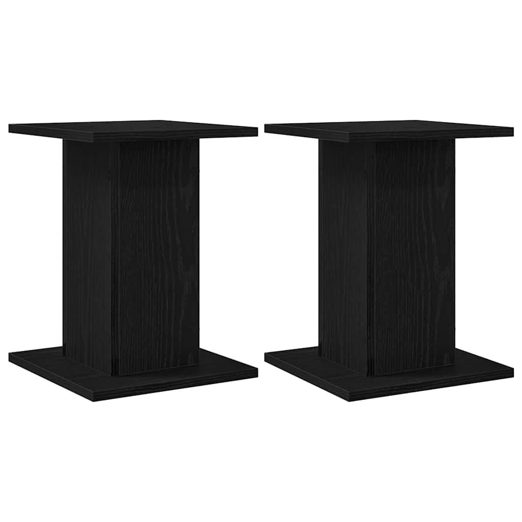 Lot de 2 Support d'enceinte, Support de Haut-Parleur Pieds d'enceinte Supports pour Enceinte 2 pcs Chêne Noir 30 x 30 x 40 cm