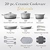 CAROTE 20Pcs Titanium Cookware Set, Pots and Pans Set Non Stick, Kitchen Cooking Set with Detachable Handle, Non Toxic Induction Cookware, Dishwasher/Oven Safe #1