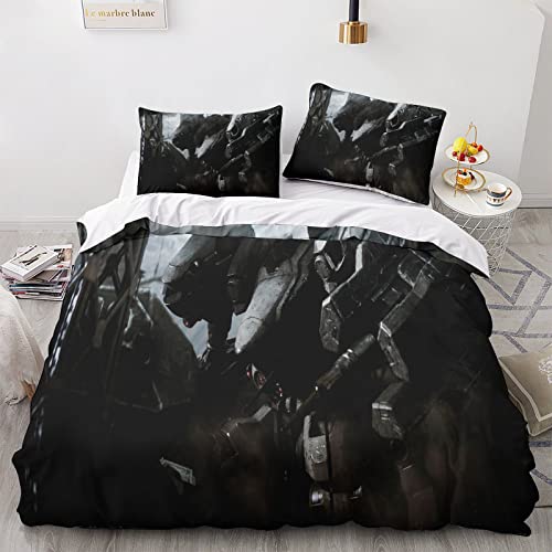 Armored Core VI Fires of Rubicon 3D-Bettbezug-Set Mit Kissenbezügen Und Reißverschluss 2023 Game Aus Ultrafeiner Faser, Hypoallergen Und Bequem King（220x240cm）