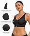 FeelinGirl Post Surgery Compression Bra for Women Breast Reduction Front Closure Bra After Surgery Minimizer Bra Black XXL