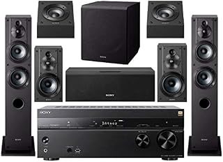 Sony STR-DN1080 7.2-Channel Home Theater AV Receiver Bundled with Active Subwoofer and Seven
