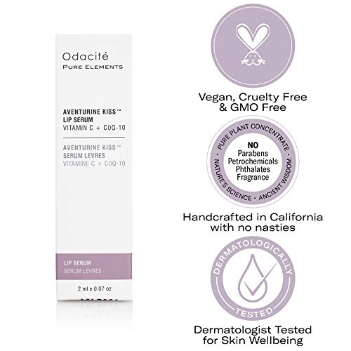 Odacité Hydrating Lip Serum Concentrate With Vitamin C + Coq10 - Plumps, Firms & Moisturizes Lips, Super Antioxidant Rich Lip Oil - Prevent Drying & Wrinkles - 0.07 Fl. Oz. #TOP2