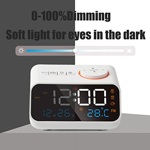 image for Golzar Multifunctional Digital Radio Alarm Clock - 0-100% Infinite Dim