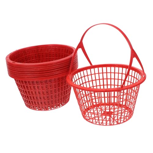 IWOWHERO 10pcs Strawberry Shape Picking Baskets Fruit Picker Head Basket Hanging Berry Container for Fruit