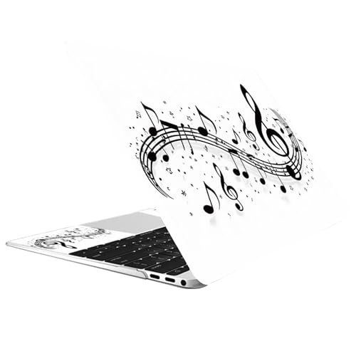 CREATCABIN Adesivo per Laptop con Note Musicali Adatto per Laptop da 12 13 13.3 14 15 Pollici Protezione per Laptop Notebook PC Laptop Skin Cover Adesiva Polsiera Inclusa Cover Decorativa.