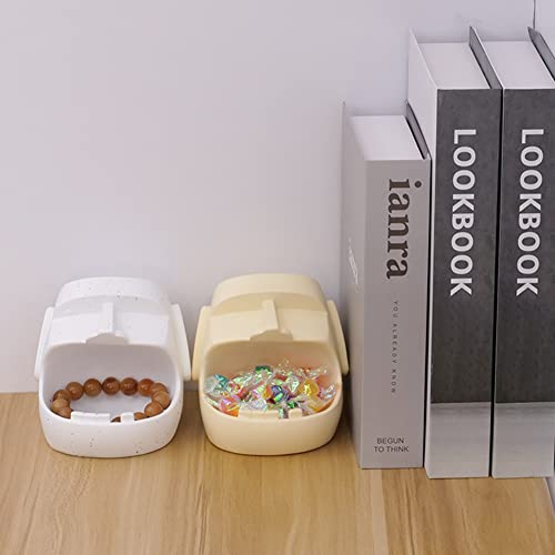 Eoiips Decorative Moai Statue Tray Key Bowl Candy Dish, Resin Abstract Fun Moai Sculpture Jewelry Container Storage Box For Entryway Table, Coffee Table(Yellow) #TOP4