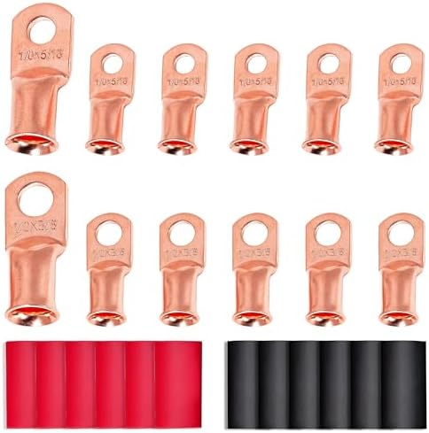 Forney 60097 Copper Cable Lugs, Number 1/0 Cable With 1/2-Inch Stud Size, 2-Pack...
