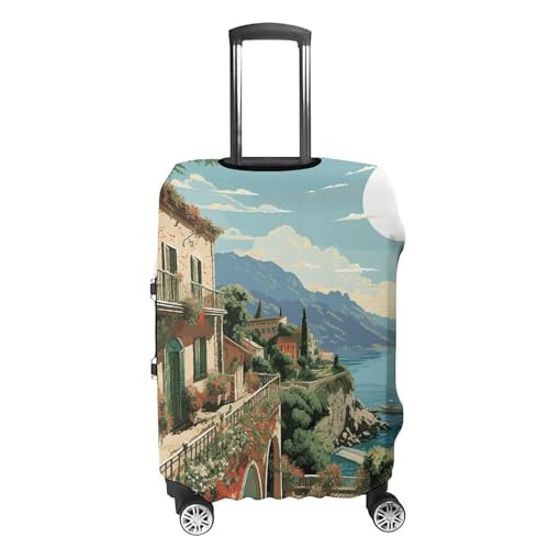 Mediterranean Summer Printed Luggage Cover Protector, Fits 18-32 Inch Luggage4