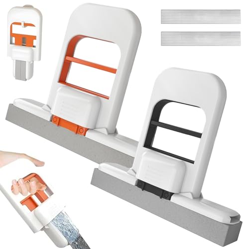 Trapeador de Esponja Autoapretable,2 Piezas Mini Fregona Plegable de Escritorio,Mini Fregona de Limpieza de Escritorio Lavable a Mano,para Ventanas,Suelo,Coche,Azulejos,Cocina,Escritorio