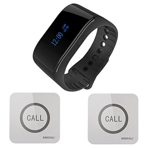 SINGCALL Waterproof Wireless Paging System for Restaurant/Hospital/Hotel/Fitness Center/Coffee/Bar Call Bell for Elderly, 1 Mobile Receiver and 2 Pagers Cover