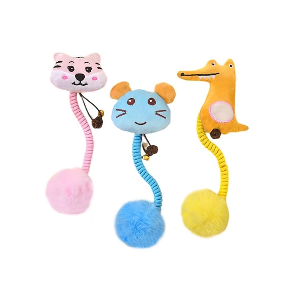 HNQTJJS 3Pcs Cat Toys Bite Resistant Cat Chew Toys with Gall Fruit, Soft Plush Kitten Teething Toys for Indoor Cats 01