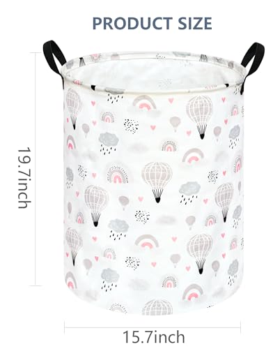Image of Large Laundry Basket Canvas Storage Bins Baby Nursery Hamper for Boys and Girls Toy Box Gift Baskets for Home,Office,Home Decor