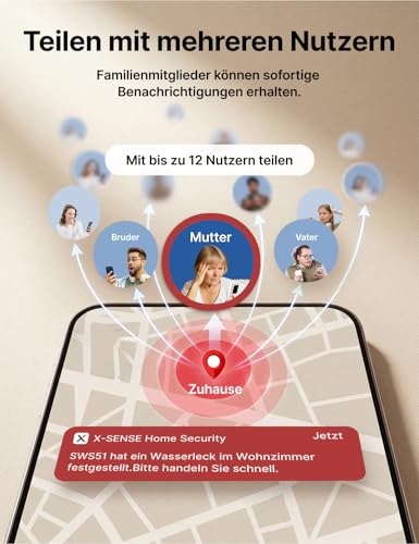 X-Sense Smart Wassermelder mit Batterie, WLAN Wassersensor, kompakter Überschwemmungssensor mit Einstellbarer Lautstärke von bis zu 110 dB… – Ansicht 5