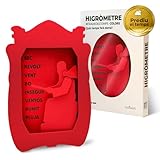 Higrómetro Fraile del Tiempo – Higrómetro de Cabello Monje del Tiempo, indicador tradicional del clima y la humedad – Fabricado en España (Catalán Rojo)