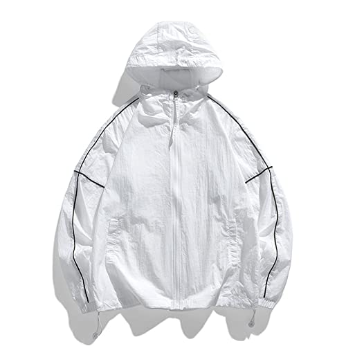 Veste d'été surdimensionnée homme blanc XL vêtement solaire léger