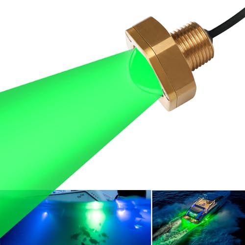 NBWDY 1/2in NPT Boat Drain Plug Light with APP Remote Control,4100LM IP68 Marine Boat LED Light,Boat