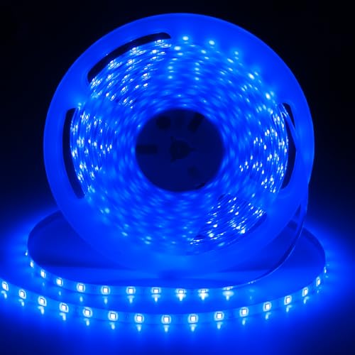 iNextStation Striscia LED blu 10 m, 24 V Striscia LED tagliabile SMD 2835 Fascia luminosa, IP65 Striscia luminosa impermeabile autoadesiva, per cucina, camera, bar, feste, decorazioni fai da te