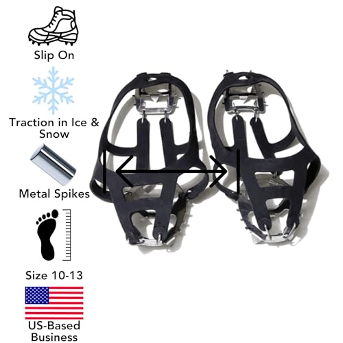 Harrier Hardware Crampons with Metal Spikes, Men\'s Sizes 10-13, 1/4-inch Spikes