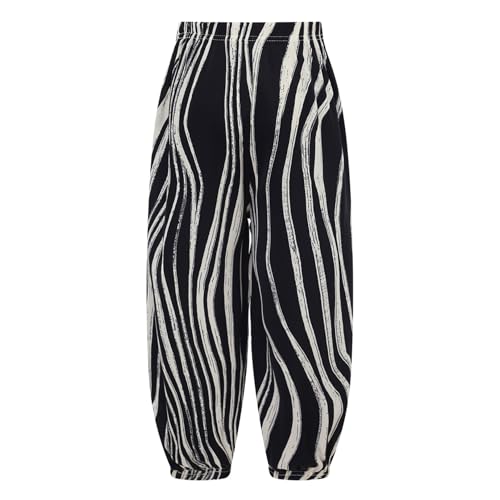 FEESHOW Kids Boys Girls Summer Hippy Boho Pants Baggy Harem Trousers Cotton Linen Bloomers Hippie Jazz Street Dance Pant2