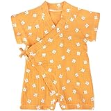 PAUBOLI Baby Kimono Robe Newborn Cotton Yarn Bodysuit Romper Infant Japanese Pajamas 0-24 Months (12-24 Months, Cat)