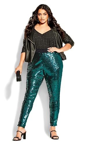 City Chic Women's Plus Size Sequin Party Pant4