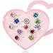Hifot Prinzessin Schmuck Set 12 Stück, Kristall Verstellbare Ringe für Mädchen mit Herzformkasten, Girl Dress up Rings Fingerringe