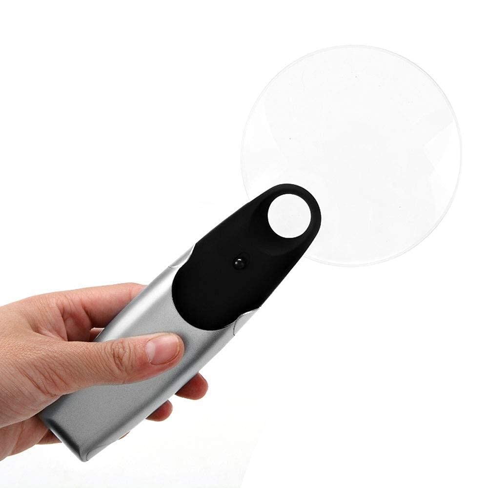 Lupas educativas para Pasatiempos, Lupa de Mano con luz LED HD para Estudiantes de niños Mayores, Lente óptica Ultra Clara, de Escritorio, de Doble Uso charitable