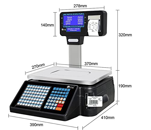 Báscula comercial con impresora y pantalla doble 30kg miniatura 5