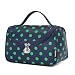 Toiletry Bag Cute Polka Dots, Yeiotsy Stylish Travel Makeup Bag with Brushes Holders for Women Cosmetic Organizer Cute (Navy Blue)