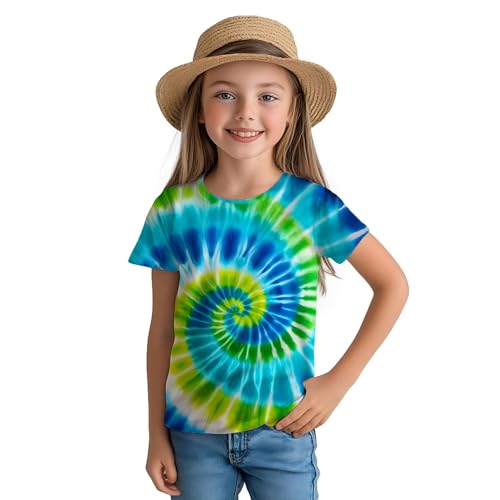 Kids Tie Dye Shirt for Boys Girls Children Tie-Dye Hippes Tshirt Short Sleeve Tee Shirt for Todder3