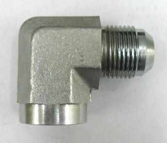 AF C5455-04-04 - 1/4 Male JIC (7/16''-20 Threads) x 1/4 Female Pipe (.540''-18 Threads) - 90° Elbow
