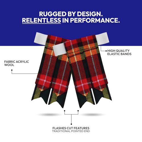 Image of Scottish Tartan Kilt Flashes with Elastic Adjusters