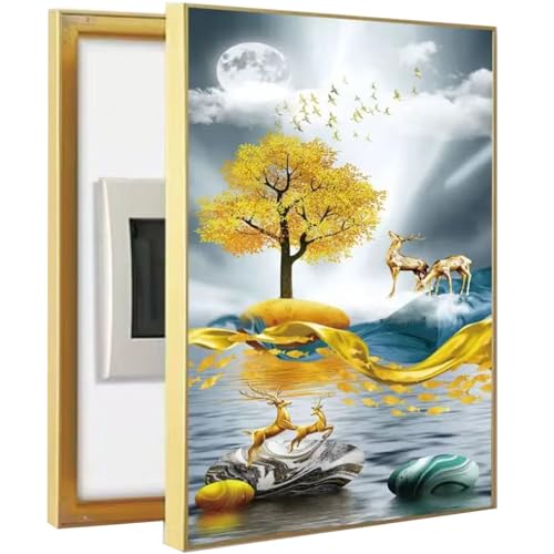 Cubierta Decorativa para Panel eléctrico, Caja de fusibles, Interruptor, medidor eléctrico, Ideal para Salas de Estar y oficinas (tamaño: 30 x 40 cm, Color: E)